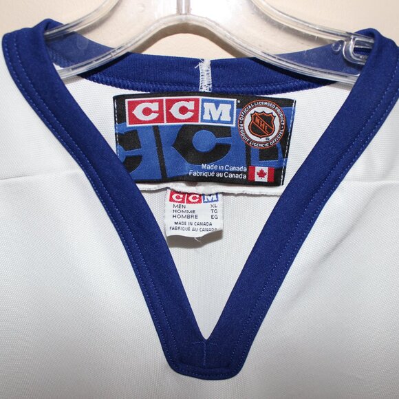 vintage Toronto Maple Leafs CCM Maska jersey XL white blue Made in Canada NHL - Picture 2 of 10
